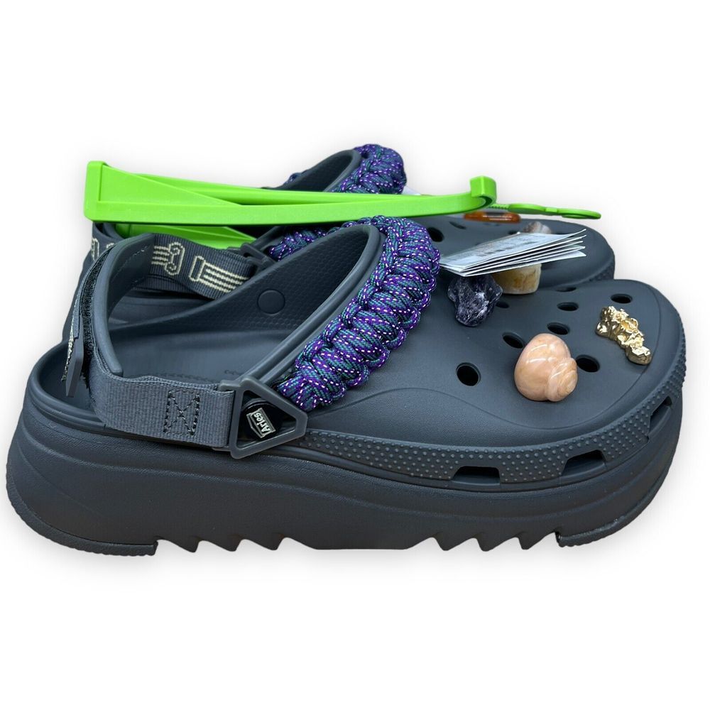 ARIES X Crocs Hiker XSCAPE Clog Men's‎ Size 11 Gray Purple Strap Mushrooms